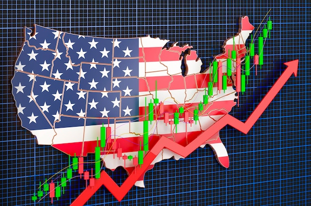 A graph depicting the US inflation rate over the past five years, highlighting peaks and troughs, with annotations pointing to significant economic events that influenced these changes.