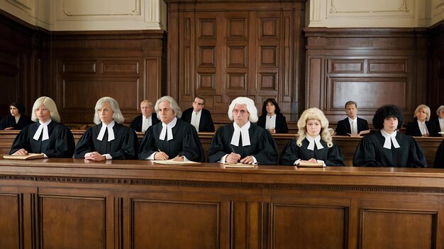 A photograph of the nine Supreme Court justices seated in their official robes, highlighting the diversity of backgrounds and judicial philosophies represented on the court.