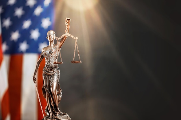 A depiction of scales of justice superimposed over the US Constitution, symbolizing the delicate balance between legal interpretation and constitutional principles.